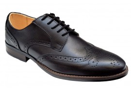 Pantofi barbati office, eleganti din piele naturala, Negru, TEST68N